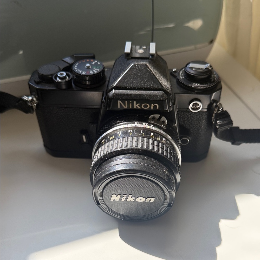 TESTED - Nikon FE Black SLR Film Camera Ai Nikkor 50mm f1.8 Lens From JAPAN